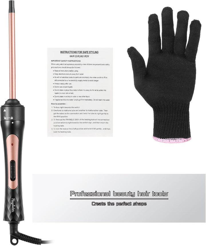 Lockenstab Kleine Locken, Haglater Mini Lockenstab 9mm 80-230℃, keramischer Lockenstab 40s Schnelles