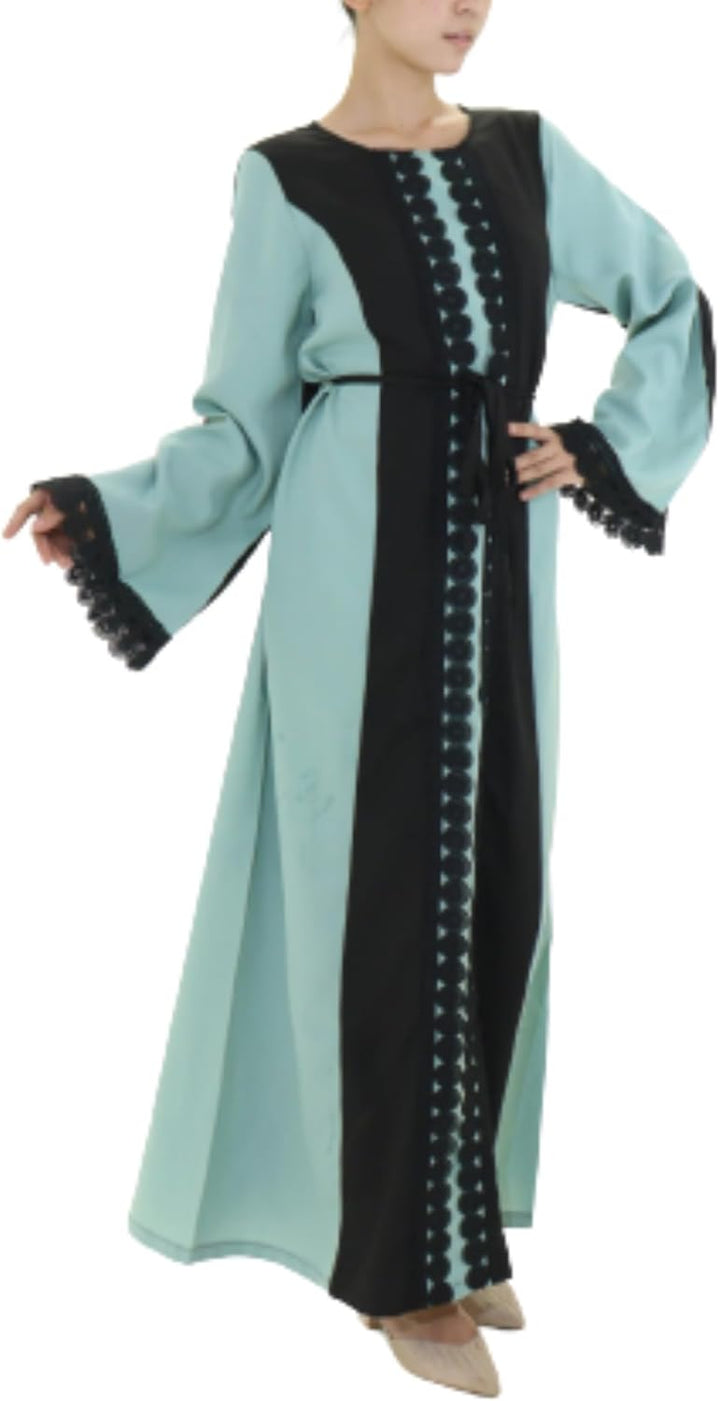Djellaba für Damen 36 Grün und Schwarz, 36 Grün und Schwarz