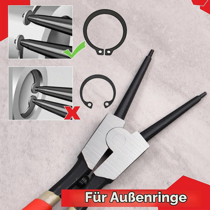 LEONTOOL Sprengringzange, 33 cm, strapazierfähig, externe Sicherungsringzange, gerade Backenspitze,