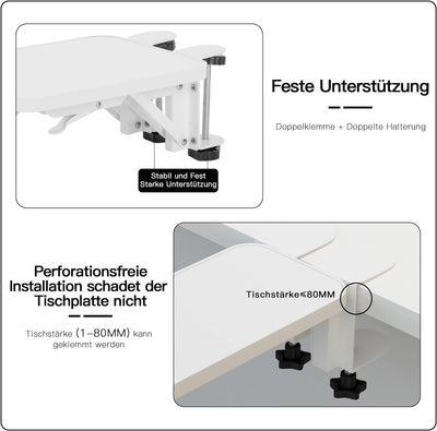 aleawol Ergonomische Armauflage Schreibtisch Extender 30 x 17cm Computer Armlehne 90° Faltbare Handg