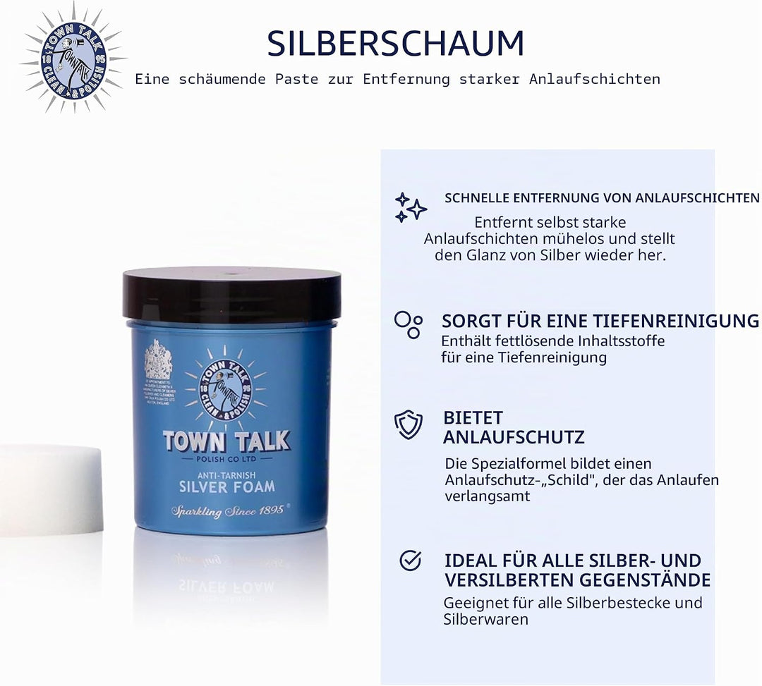 Town Talk - Silver Foam - Silberpflege-Paste- für strahlenden Silberglanz - 275gr.