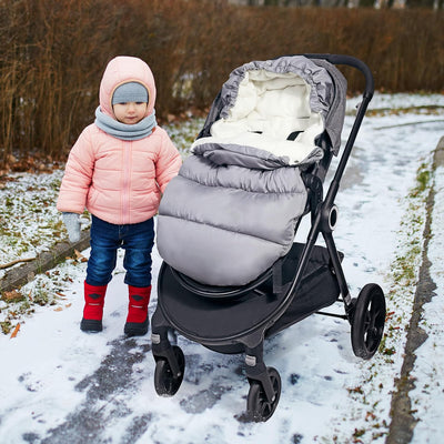 Orzbow Fusssack Kinderwagen Winter,Winterfusssack Kinderwagen mit Grosse Kapuze,Warmes Polarfleece-F