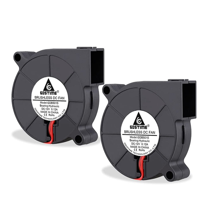 GDSTIME 5015 Gebläse Lüfter 50 x 15mm 12V Turbinen Turbo 50mm Kühlung Ventilator 4500 U/min 5CM Radi