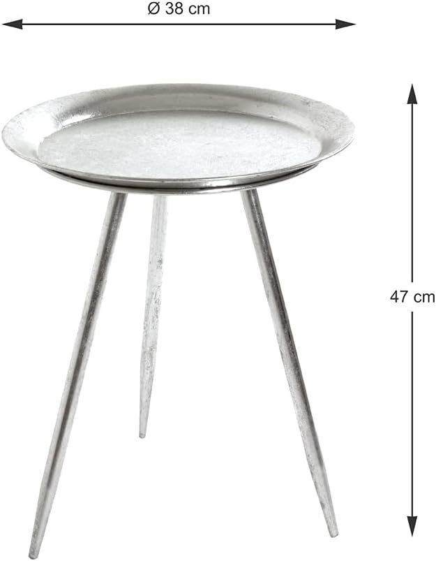 HAKU Möbel Beistelltisch, Metall, silber, Ø 38 x H 47 cm Silber Ø 38 x H 47 cm, Silber Ø 38 x H 47 c