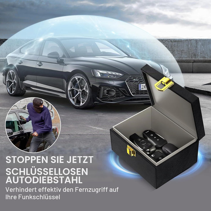 lanpard Keyless Go Schutz Autoschlüssel Box, Keyless Go Schutz Faraday Box für Sicheren Schutz, Kred