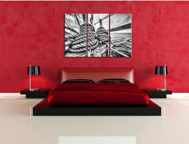 Pixxprint Tau auf einem Schiff 3Teiler 120x80 cm Leinwandbild Wandbild Kunstdruck