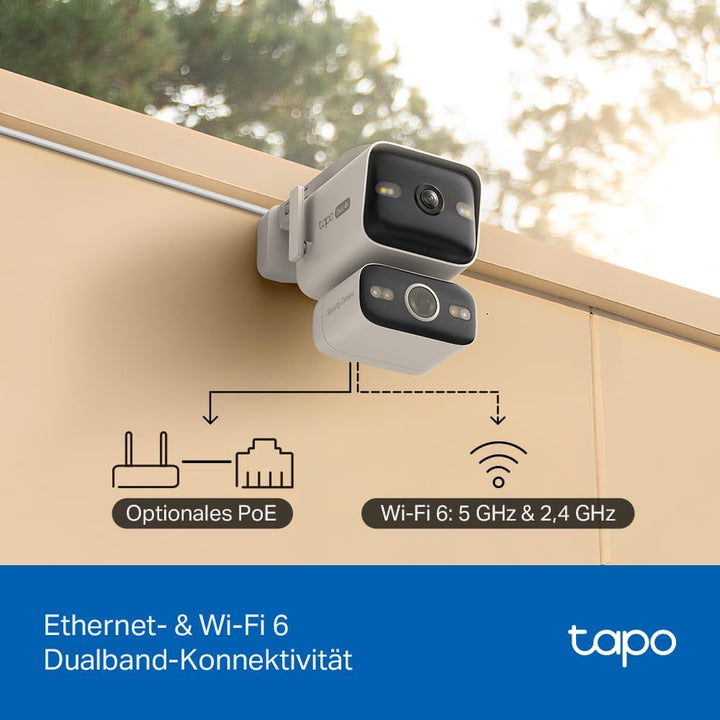 Tapo C575D 4K Überwachungskamera Aussen mit Dual-Objektiv, 170° Ultraweitwinkel, 8mm Teleobjektiv, P