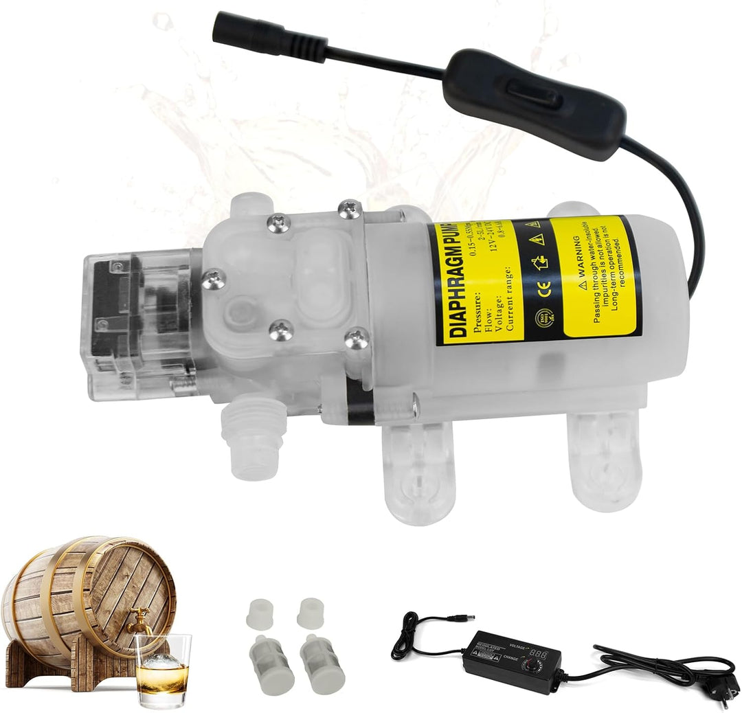 CISSIYOG Elektrische Wasserpumpe,Membranpumpe,Haushalt Bierpumpe,Selbstansaugende Membranpumpe in Le