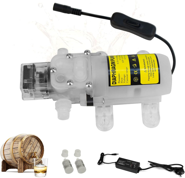 CISSIYOG Elektrische Wasserpumpe,Membranpumpe,Haushalt Bierpumpe,Selbstansaugende Membranpumpe in Le