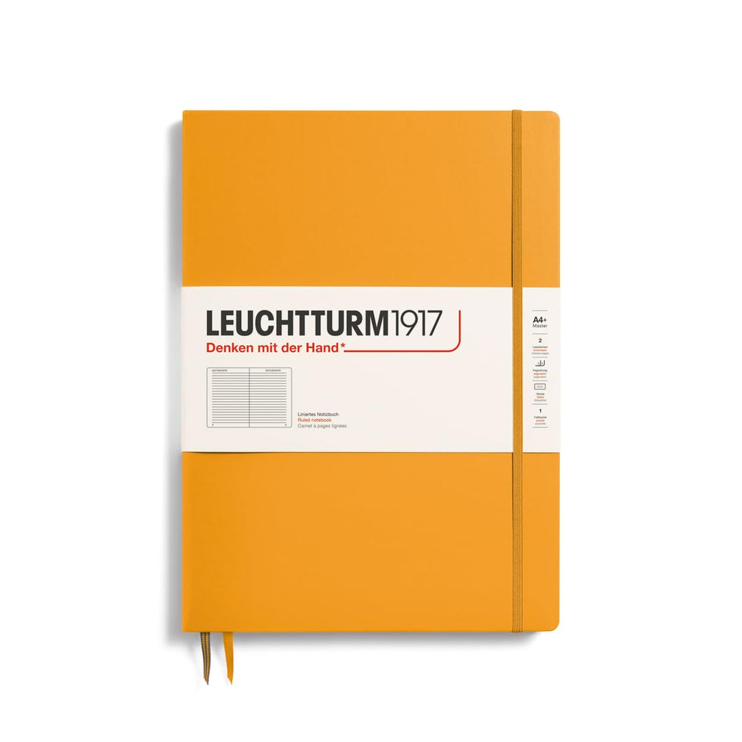 LEUCHTTURM1917 368143 Notizbuch Master Slim (A4+), Hardcover, 123 nummerierte Seiten, Rising Sun, li