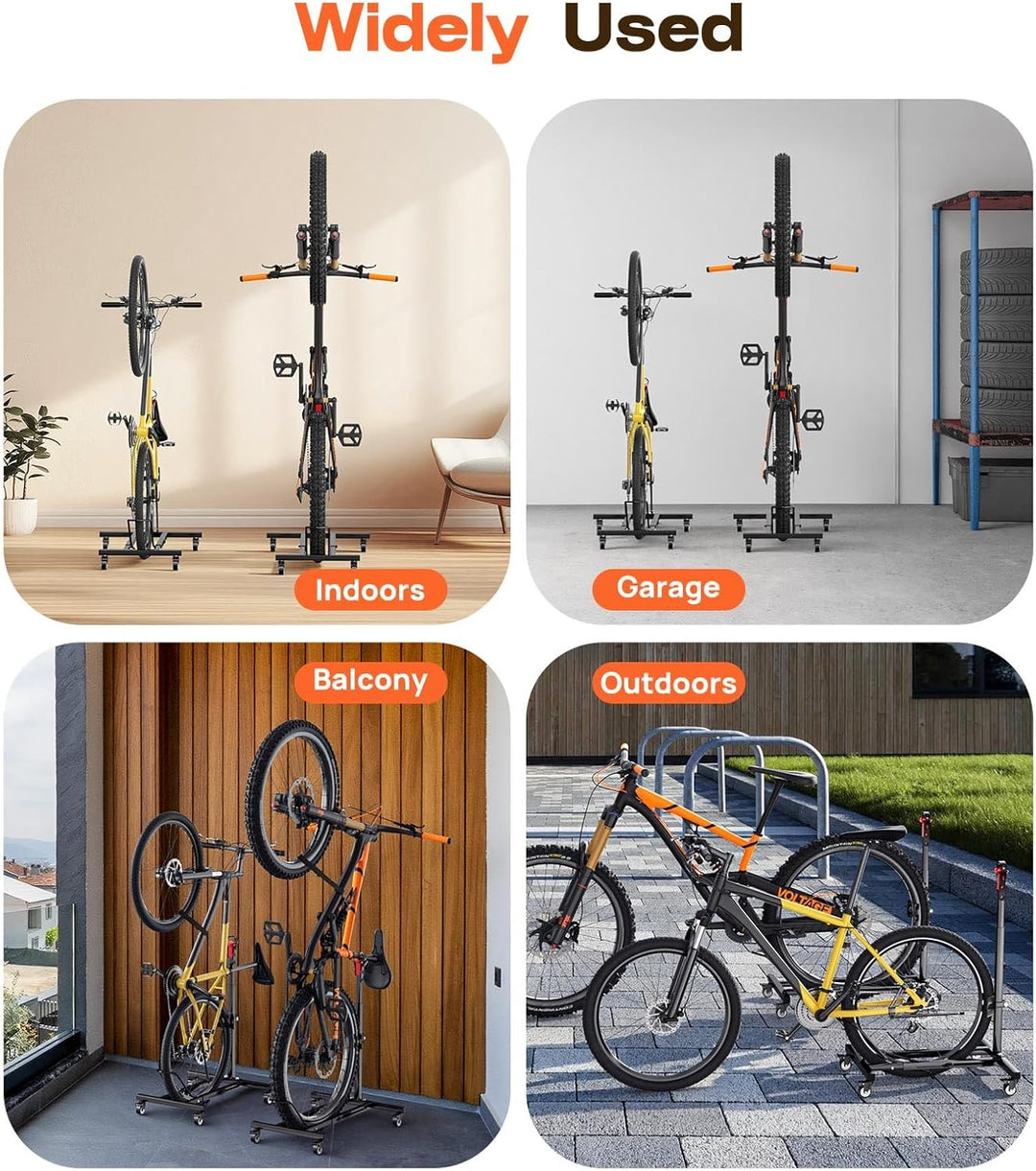 Housolution Vertikaler Fahrradständer mit Rädern, Freistehender Fahrradständer für Räder bis zu 29",