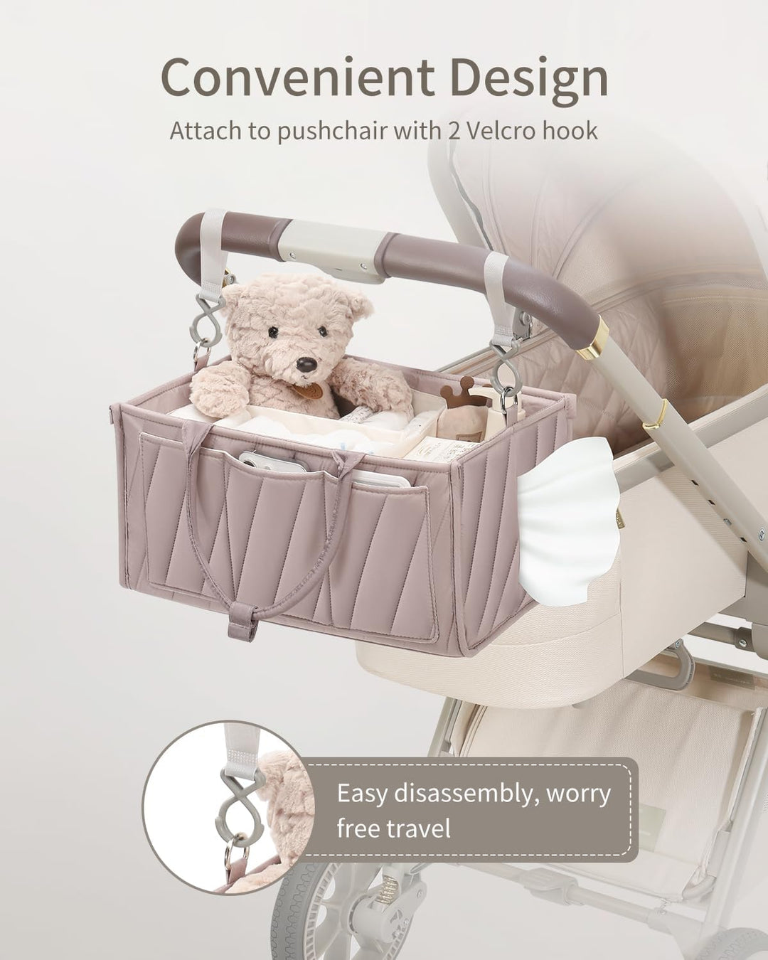 mliinjoy Multifunktionaler Polyesterstoff Aufbewahrungsbox Organizer für Windeln Babyartikel Wochenb