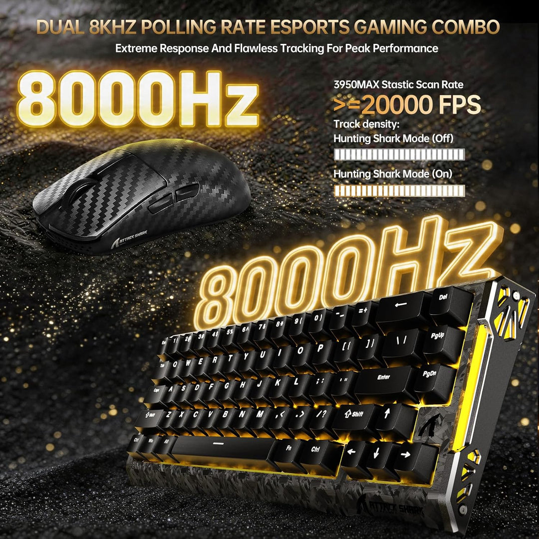 ATTACK SHARK R68 HE Kabel Magnetische Tastatur, Kabellosen R11 ULTRA Gaming-Maus aus Carbonfaser, 80