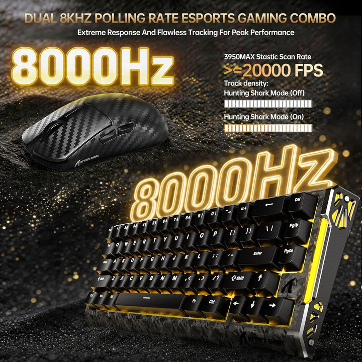ATTACK SHARK R68 HE Kabel Magnetische Tastatur, Kabellosen R11 ULTRA Gaming-Maus aus Carbonfaser, 80