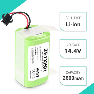 ZEYXINH 2600mAh 14.4V Li-ion Ersatzakku für Ecovacs Deebot N79 N79S DN622 RoboVac 11 11S 11S MAX 12