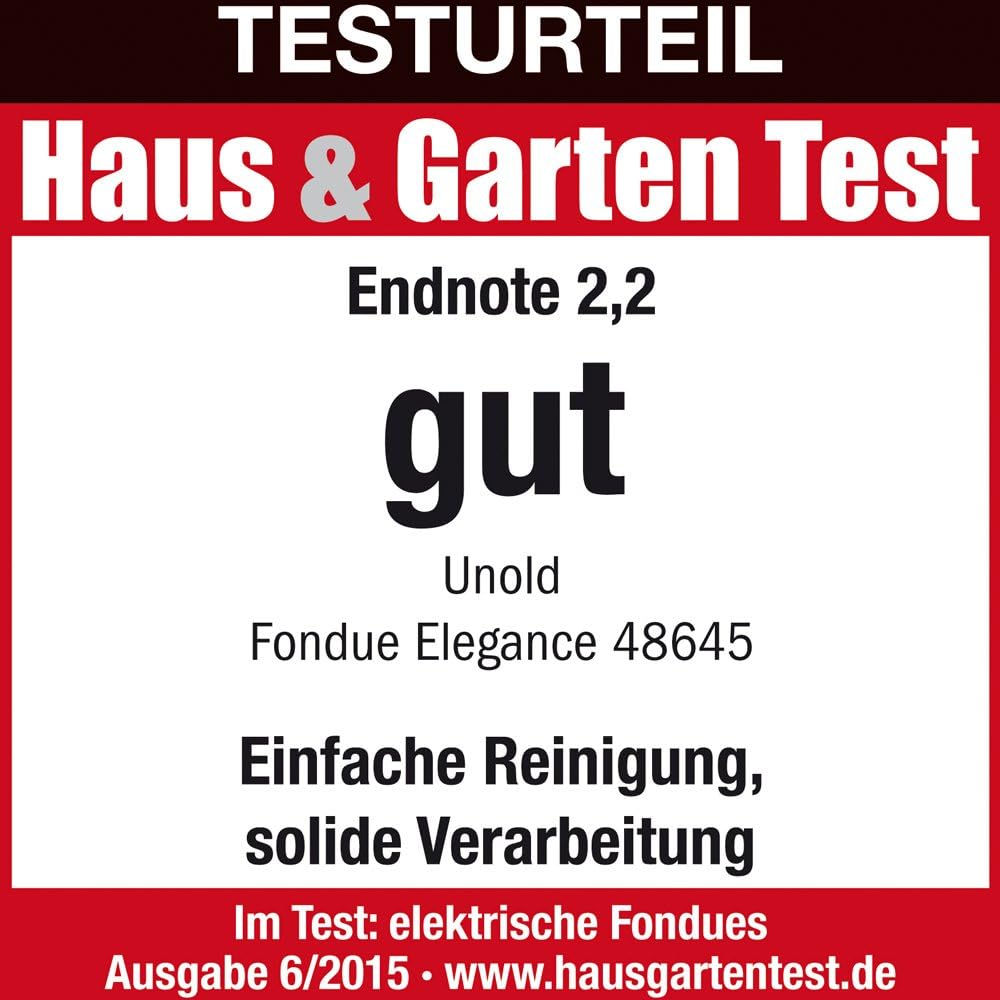 UNOLD Fondue-Elegance, Fondue-Set, Wechseltopf (Edelstahl/Keramik), Zubehör, für 8 Personen, 48645