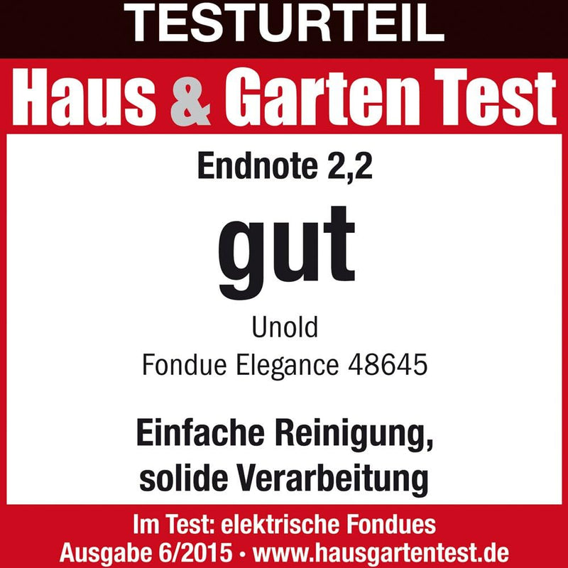 UNOLD Fondue-Elegance, Fondue-Set, Wechseltopf (Edelstahl/Keramik), Zubehör, für 8 Personen, 48645