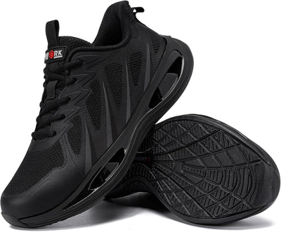 LARNMERN Sicherheitsschuhe Herren Arbeitsschuhe Leichte Stahlkappenschuhe Bequeme Antishock Atmungsa