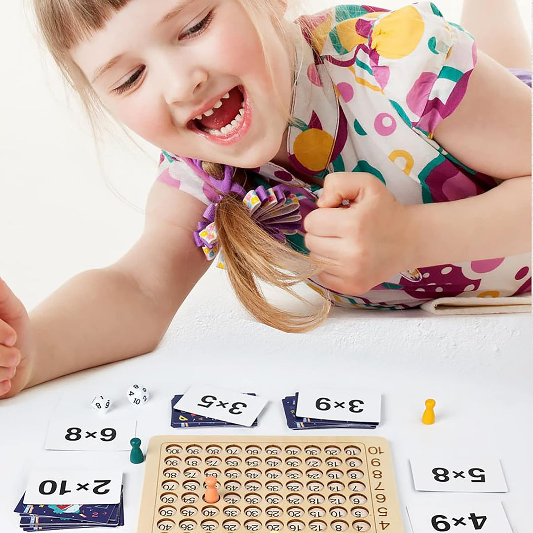 OneNine Hölzerne Montessori Multiplikation & Addition 2 in 1 Mathe Board Game, 1x1 Rechnen Lernen Sp