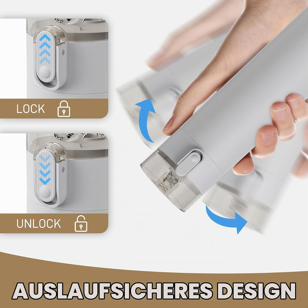 Exllena Trinkflasche Klein 270ml mit Strohhalm aus Edelstahl, Einhand-Bedienung, 100% Auslaufsicher,