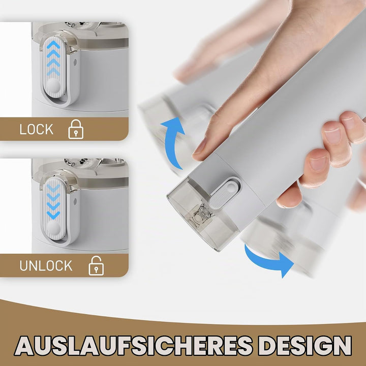 Exllena Trinkflasche Klein 270ml mit Strohhalm aus Edelstahl, Einhand-Bedienung, 100% Auslaufsicher,