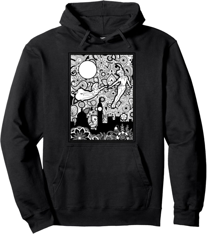Disney Peter Pan And Wendy Paisley Flying Poster Pullover Hoodie