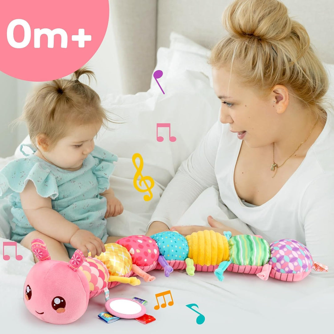 Baby Spielzeug 0 3 6 Monate Raupe Musikspielzeug, Montessori Sensorik SpielzeugBaby Geschenk Mädchen