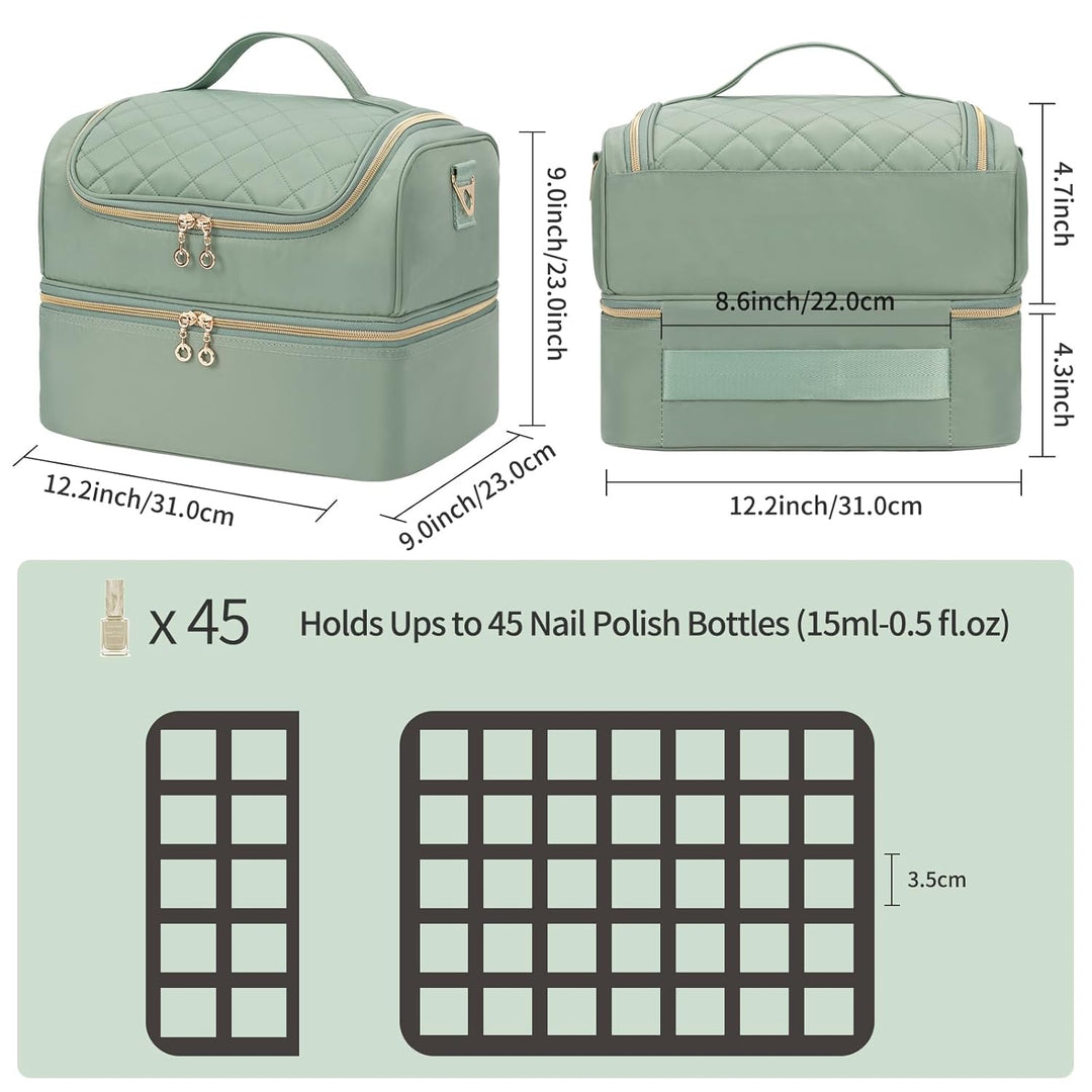 Nagellack Aufbewahrung, Doppelschicht Nagellack Organizer Tasche, Reise Nagellack Aufbewahrungsbox f