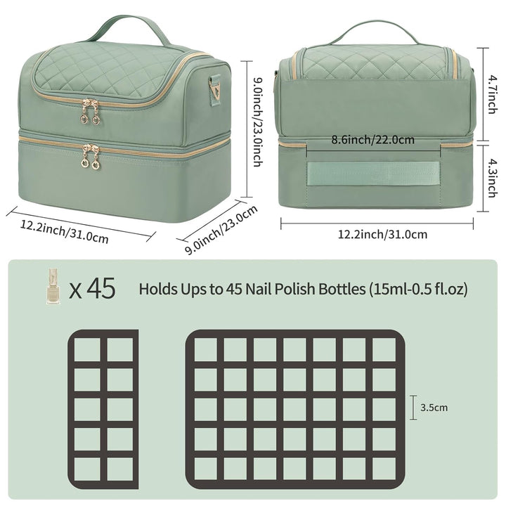 Nagellack Aufbewahrung, Doppelschicht Nagellack Organizer Tasche, Reise Nagellack Aufbewahrungsbox f