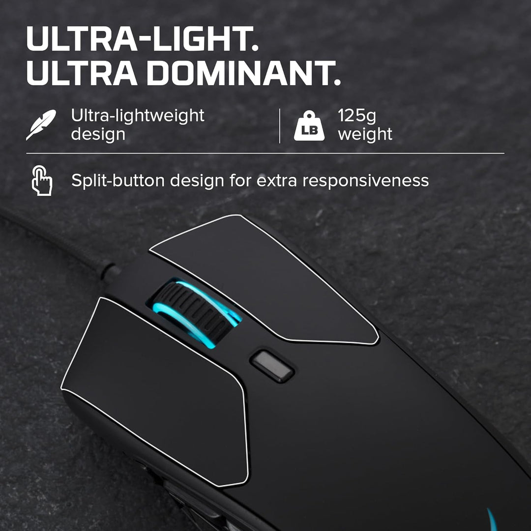 HyperX Pulsefire Raid – Ergonomische – 11 programmierbare Tasten RGB Gaming Maus Wired Pulsefire Rai