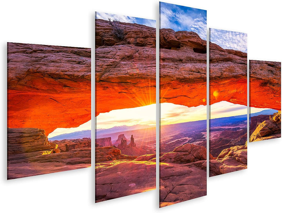 islandburner Bild auf Leinwand Sonnenaufgang Mesa Arch Im Canyonlands Nationalpark Usa Bilder Wandbi