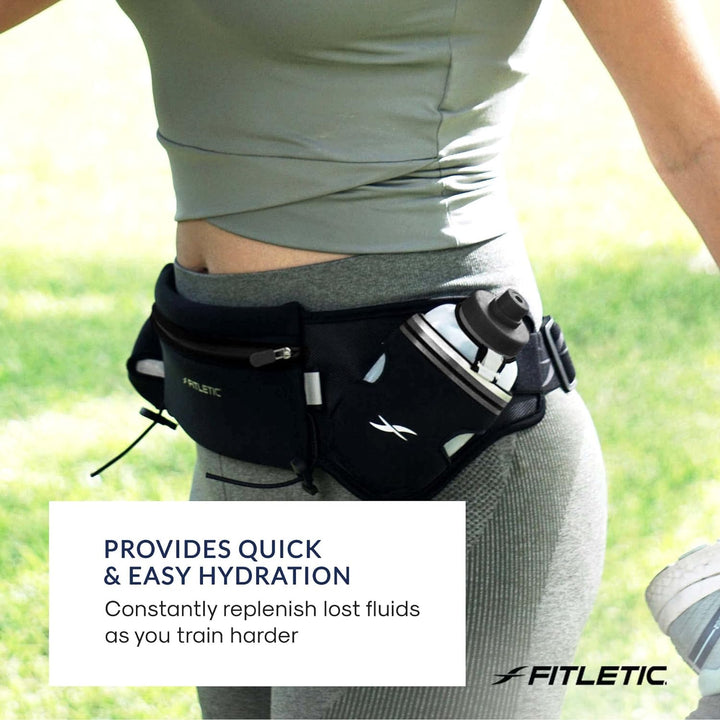 Fitletic - Hydra 16 Hydration Belt, Running Belt with Water Bottle Holder, Water Bottle, Outer/Inner