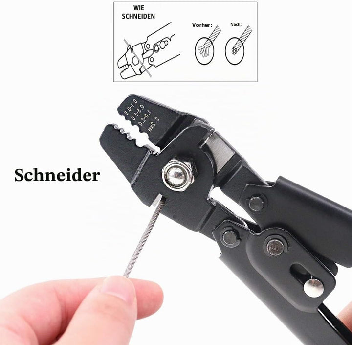 Glarks Drahtseil-Crimpzange bis zu 2,2 mm, Drahtseilwickler, Crimpzange zum Angeln, Crimpzange mit 1