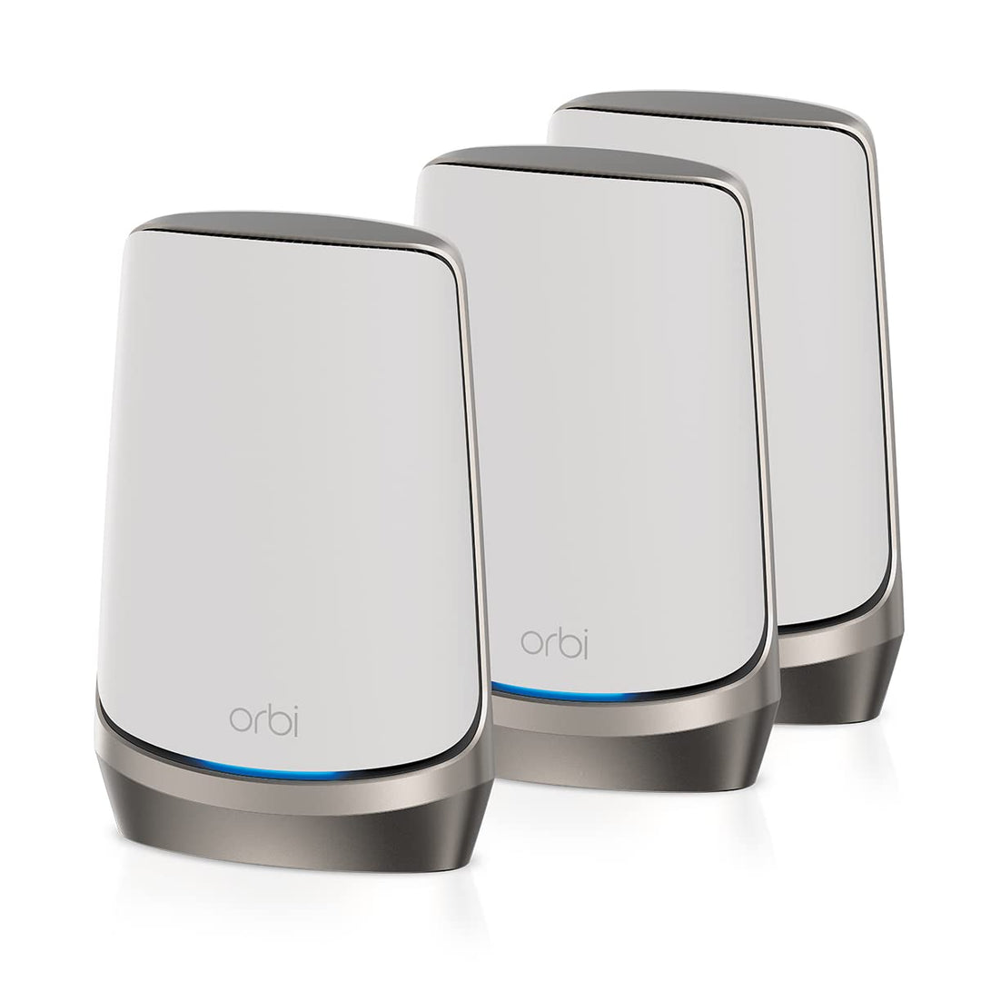 NETGEAR Orbi WiFi 6E Mesh Quad-Band WLAN System (RBKE963) | Router mit 2 Satelliten | Abdeckung bis