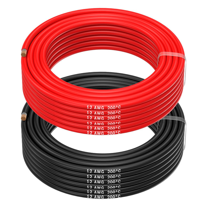 MMOBIEL 12 AWG Silikon Elektronik Kabel - 12 Gauge (3,31mm²) Verzinnte Kupferkabel - 2 Separate Kabe