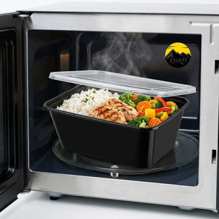 KURTT 100 Stück, Mealprep-Behälter, Mahlzeitsbehälter, Mikrowellenschalen mit Deckeln, Frischhaltebe