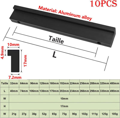 Qrity 10x Möbelgriffe Lochabstand 32mm Türgriffe Küche Stangengriff Schrankgriffe Schubladengriffe K