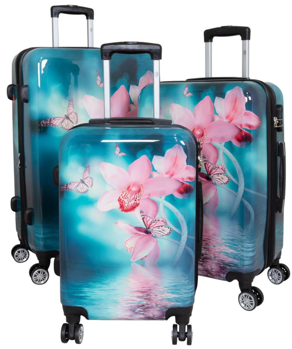 Warenhandel König Kofferset Gepäckset Polycarbonat ABS Hartschalen Koffer 3tlg. Set Trolley Reisekof