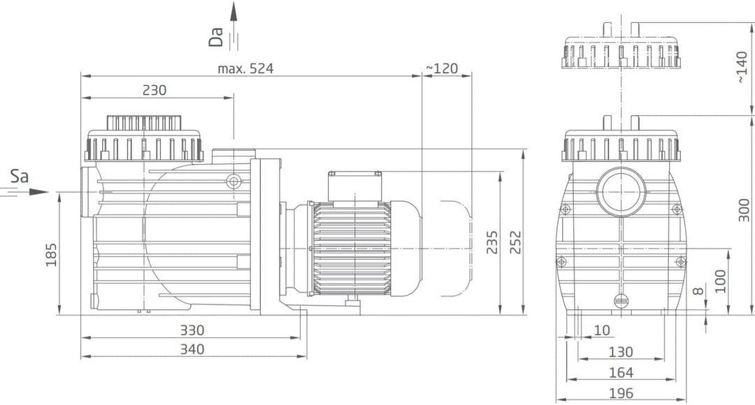 SPECK Umwälzpumpe BADU Top II Bettar 8 Poolpumpe 230V