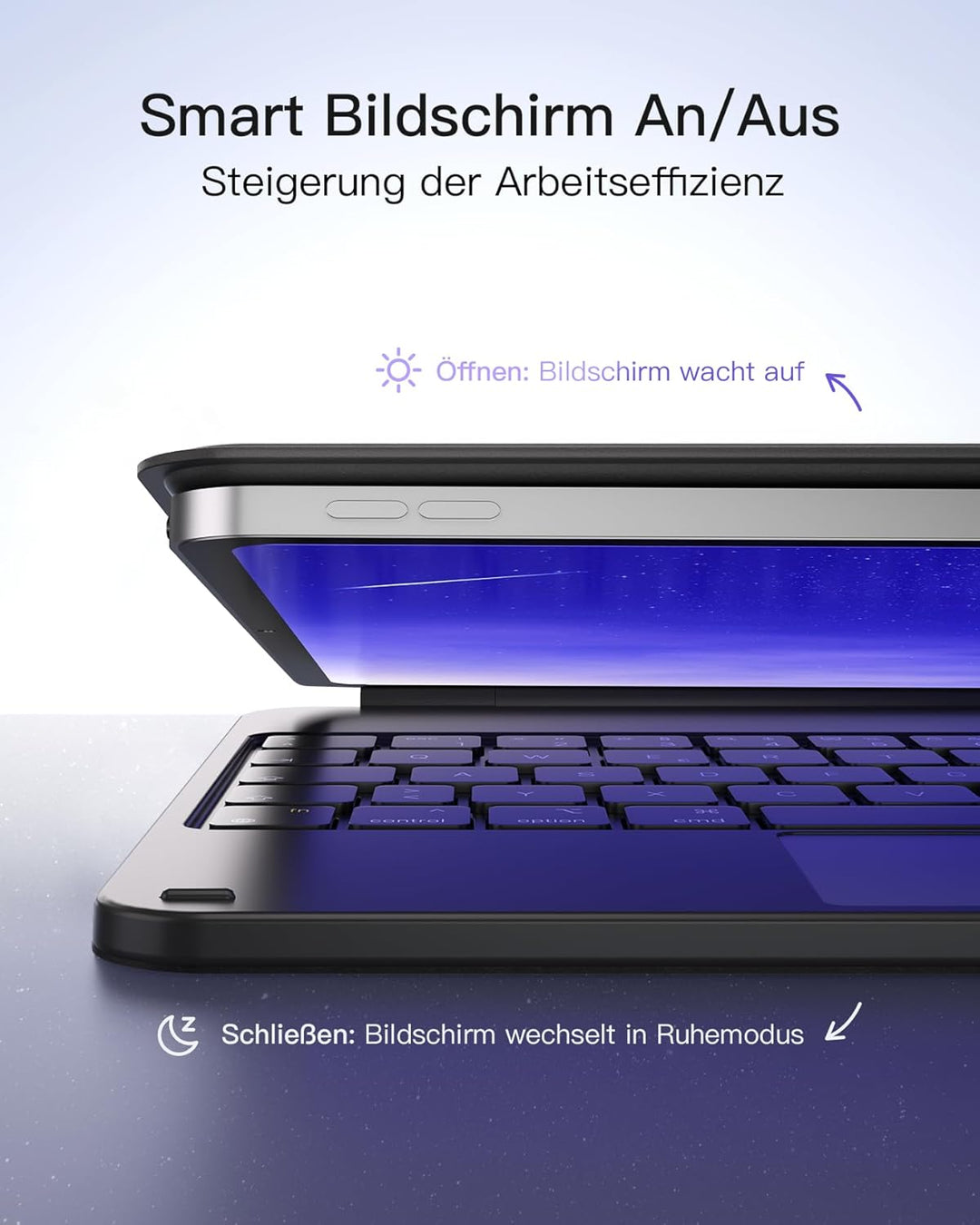 Inateck Magnetische Tastatur hülle für iPad Air 11 Zoll 2024 (M2), iPad Air 5/4 Gen 2022,Magic Keybo