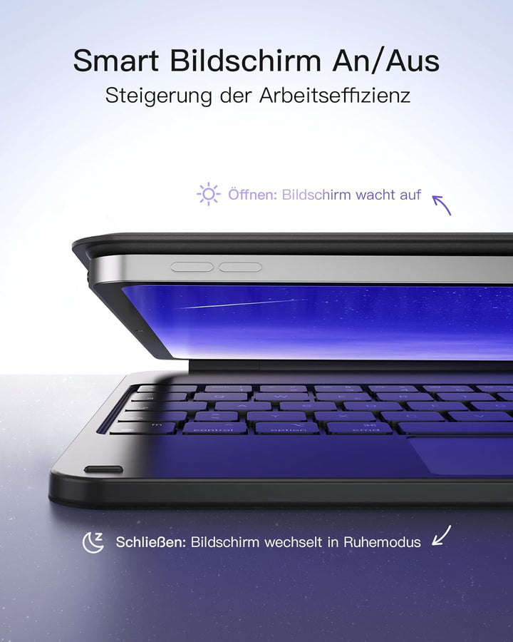Inateck Magnetische Tastatur hülle für iPad Air 11 Zoll 2024 (M2), iPad Air 5/4 Gen 2022,Magic Keybo