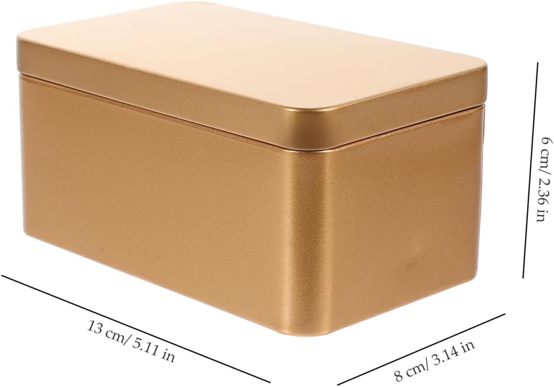 HOMSFOU Rechteckige Weissblechbox Mit Deckel – Mini Tragbarer Teeblatt-Vorratsbehälter Und Süssigkei
