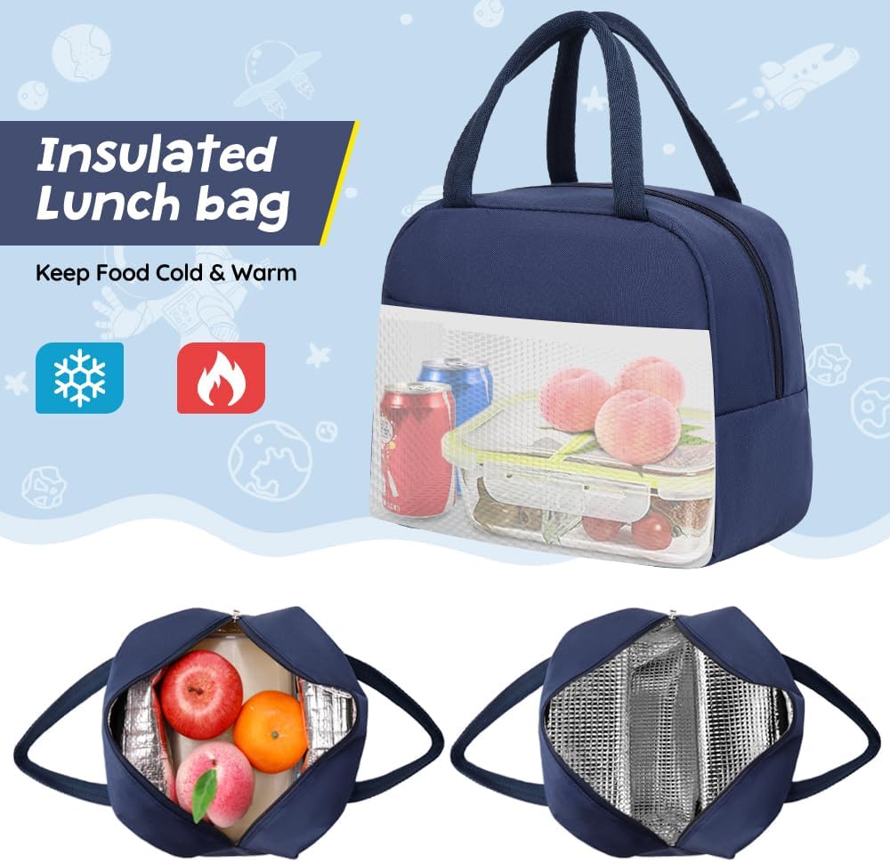 ACESAK Schulrucksack Jungen - Schulranzen mit Lunch Bag - Schultertaschen Set für Kinder Jungen Mädc