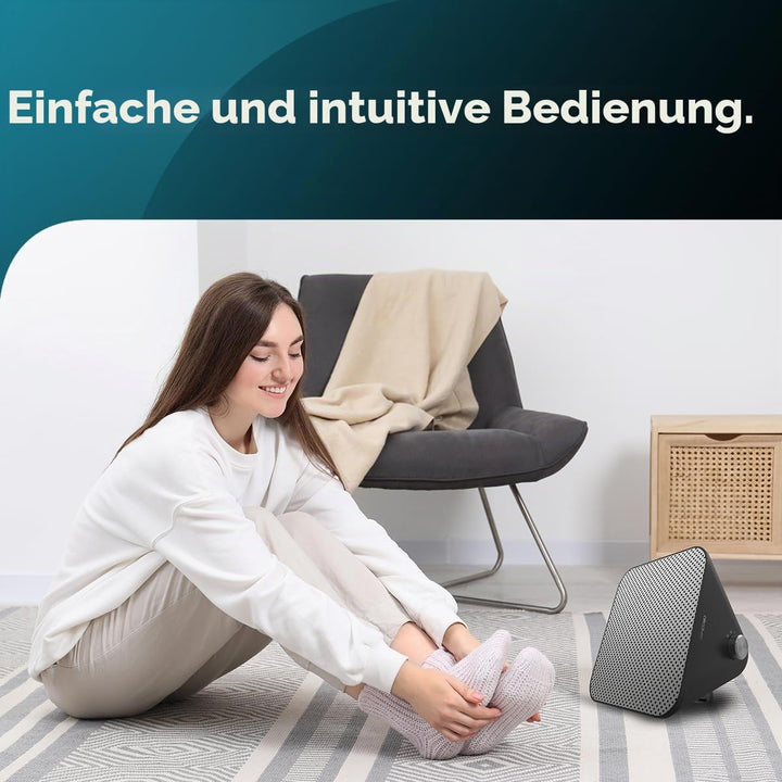 Cecotec Keramik-Tischheizer ReadyWarm 1500 Max Ceramic Design. 1500 W, Regulierbarer Thermostat und