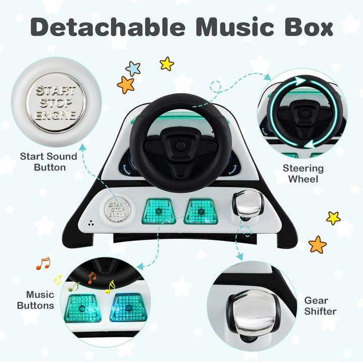 FANTASK 6 in 1 Lauflernhilfe, Babywalker höhenverstellbar mit abnehmbarer Spieluhr &amp; Esstablett, Lau