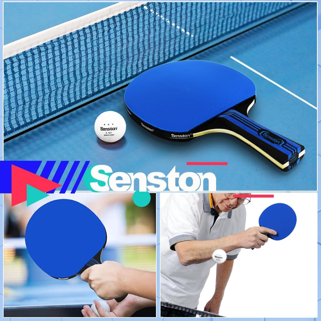 Senston Tischtennisschläger Set, 2 Tischtennisschlager, 3 Tischtennis Bälle und 1 Tasche Gut für Stu