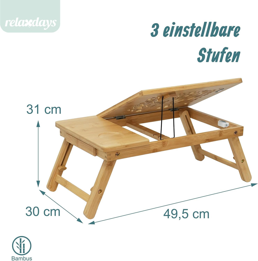 Relaxdays Laptop-Ständer, für 11,6-17,3 Zoll, höhenverstellbarer Laptophalter, Getränkehalter, Schub
