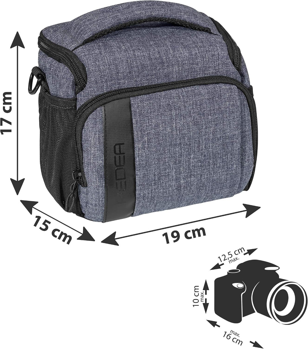 PEDEA DSLR-Kameratasche "Fashion" mit Displayschutzfolie für Fujifilm XF10 / Sony Alpha 5000 / Canon