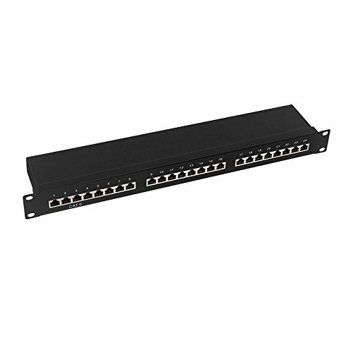 BIGtec 24 Port CAT6 Patchpanel Verteilerfeld Verteiler Patchfeld 10 Gigabit LSA Technik RJ45 8P8C RA