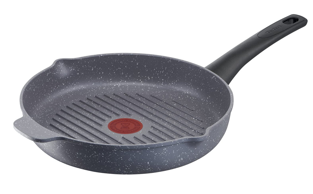 Tefal Natural On Induction G2801902 Grillpfanne, antihaftbeschichtet, 26 cm, Dunkelgrau